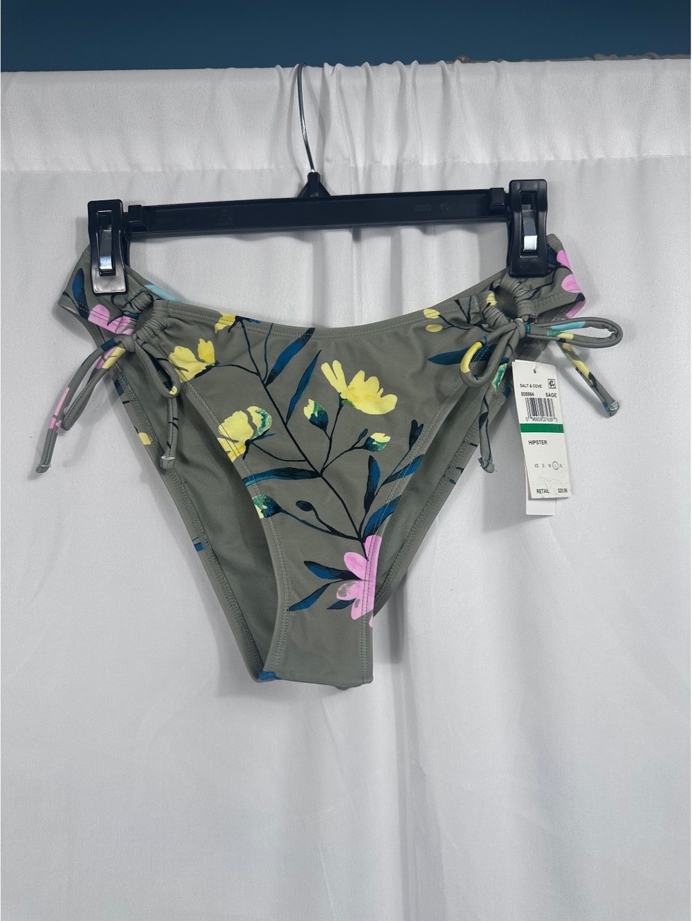 Salt + Cove Sage Floral Hipster Bikini Bottoms Size Large